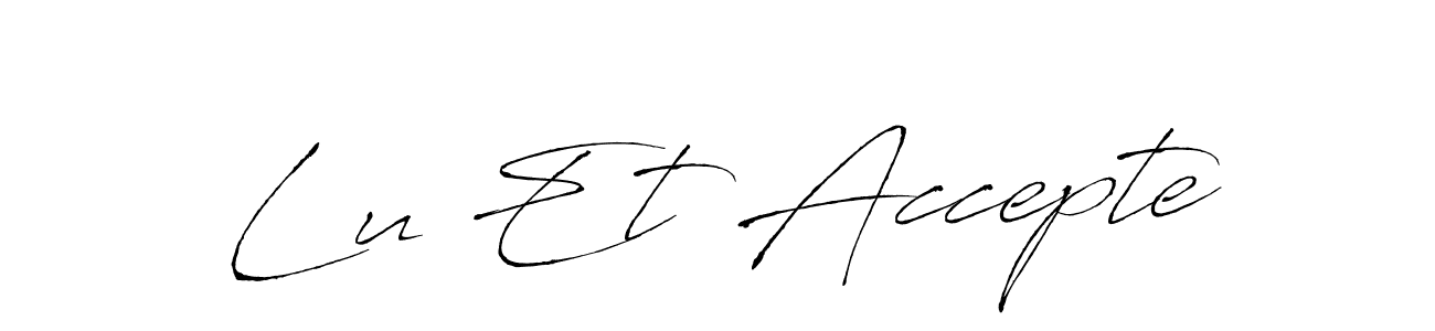 This is the best signature style for the Lu Et Accepte name. Also you like these signature font (Antro_Vectra). Mix name signature. Lu Et Accepte signature style 6 images and pictures png