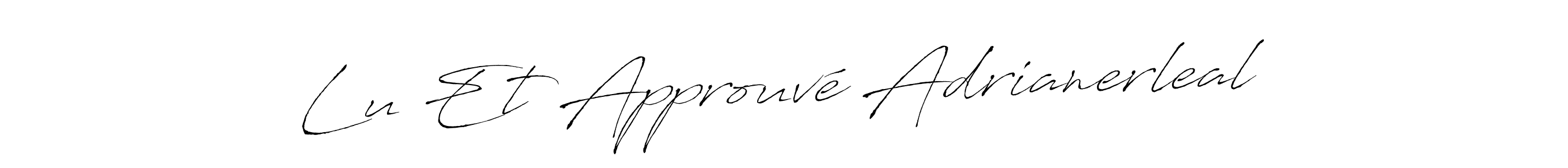 The best way (Antro_Vectra) to make a short signature is to pick only two or three words in your name. The name Lu Et Approuvé Adrianerleal include a total of six letters. For converting this name. Lu Et Approuvé Adrianerleal signature style 6 images and pictures png