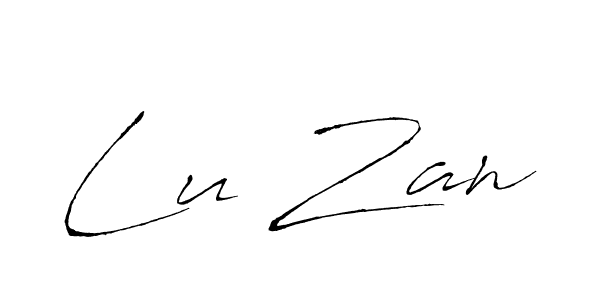 How to make Lu Zan signature? Antro_Vectra is a professional autograph style. Create handwritten signature for Lu Zan name. Lu Zan signature style 6 images and pictures png