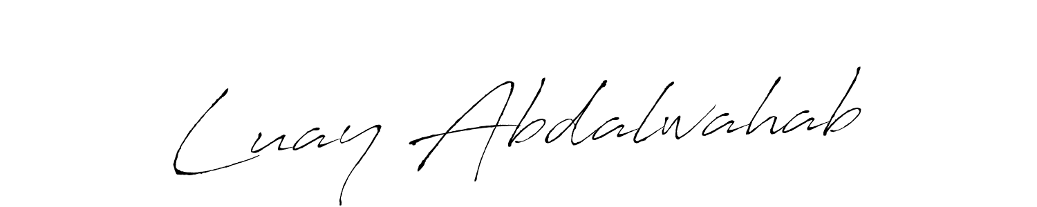 Use a signature maker to create a handwritten signature online. With this signature software, you can design (Antro_Vectra) your own signature for name Luay Abdalwahab. Luay Abdalwahab signature style 6 images and pictures png