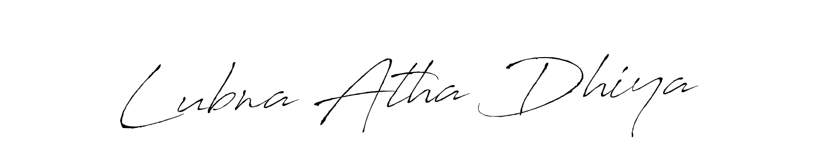 The best way (Antro_Vectra) to make a short signature is to pick only two or three words in your name. The name Lubna Atha Dhiya include a total of six letters. For converting this name. Lubna Atha Dhiya signature style 6 images and pictures png