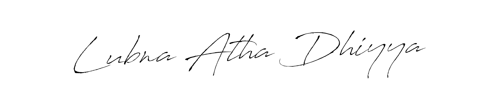 Create a beautiful signature design for name Lubna Atha Dhiyya. With this signature (Antro_Vectra) fonts, you can make a handwritten signature for free. Lubna Atha Dhiyya signature style 6 images and pictures png