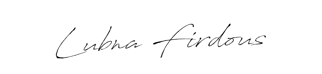 if you are searching for the best signature style for your name Lubna Firdous. so please give up your signature search. here we have designed multiple signature styles  using Antro_Vectra. Lubna Firdous signature style 6 images and pictures png