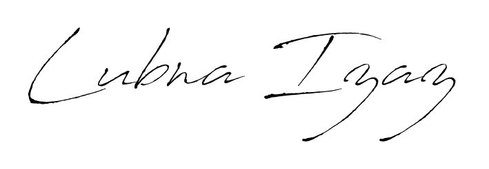 Generate high-definition signature styles for Lubna Izaz. The Antro_Vectra typeface ensures crisp legibility and sophisticated design. Lubna Izaz signature style 6 images and pictures png