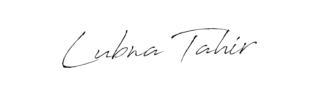 Make a beautiful signature design for name Lubna Tahir. With this signature (Antro_Vectra) style, you can create a handwritten signature for free. Lubna Tahir signature style 6 images and pictures png