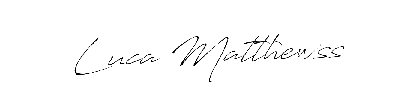 How to make Luca Matthewss name signature. Use Antro_Vectra style for creating short signs online. This is the latest handwritten sign. Luca Matthewss signature style 6 images and pictures png