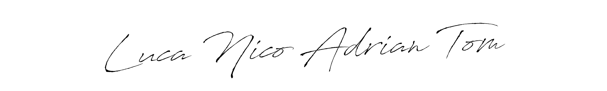 Also we have Luca Nico Adrian Tom name is the best signature style. Create professional handwritten signature collection using Antro_Vectra autograph style. Luca Nico Adrian Tom signature style 6 images and pictures png