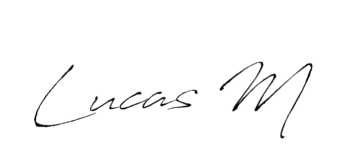 Lucas M stylish signature style. Best Handwritten Sign (Antro_Vectra) for my name. Handwritten Signature Collection Ideas for my name Lucas M. Lucas M signature style 6 images and pictures png