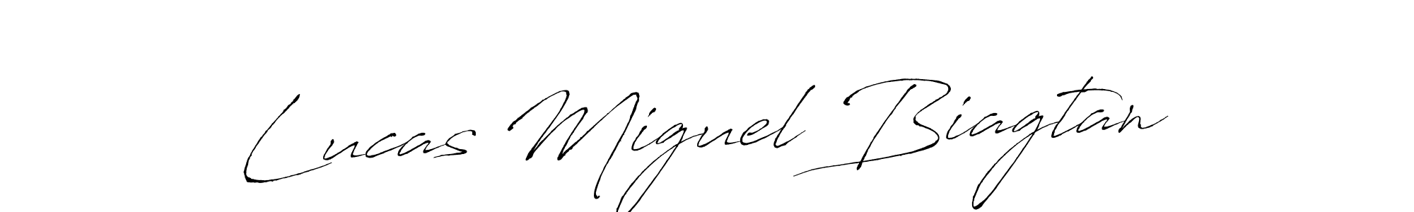 Lucas Miguel Biagtan stylish signature style. Best Handwritten Sign (Antro_Vectra) for my name. Handwritten Signature Collection Ideas for my name Lucas Miguel Biagtan. Lucas Miguel Biagtan signature style 6 images and pictures png