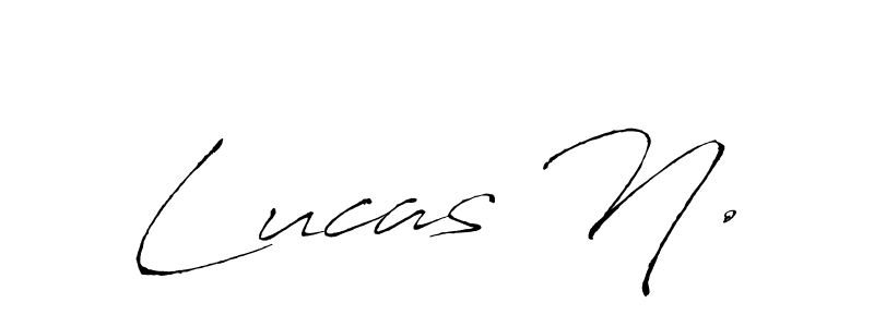 How to make Lucas N. name signature. Use Antro_Vectra style for creating short signs online. This is the latest handwritten sign. Lucas N. signature style 6 images and pictures png