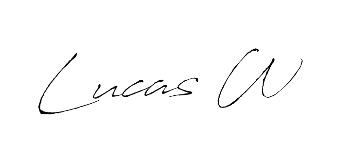 Lucas W stylish signature style. Best Handwritten Sign (Antro_Vectra) for my name. Handwritten Signature Collection Ideas for my name Lucas W. Lucas W signature style 6 images and pictures png