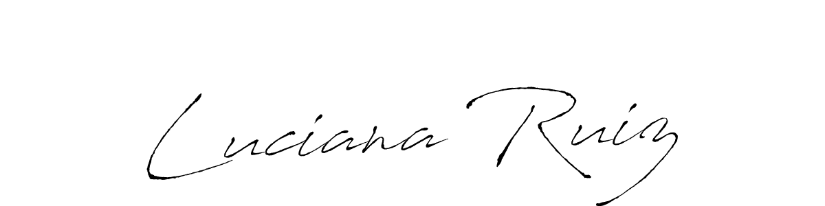 How to make Luciana Ruiz name signature. Use Antro_Vectra style for creating short signs online. This is the latest handwritten sign. Luciana Ruiz signature style 6 images and pictures png