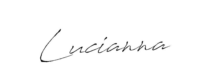 Use a signature maker to create a handwritten signature online. With this signature software, you can design (Antro_Vectra) your own signature for name Lucianna. Lucianna signature style 6 images and pictures png