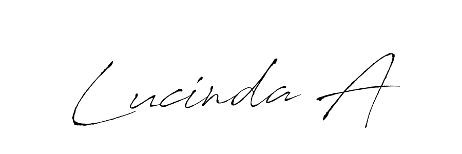 Lucinda A stylish signature style. Best Handwritten Sign (Antro_Vectra) for my name. Handwritten Signature Collection Ideas for my name Lucinda A. Lucinda A signature style 6 images and pictures png