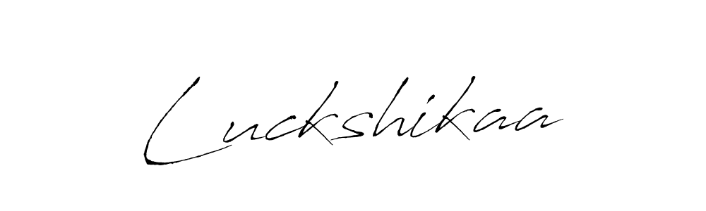 Use a signature maker to create a handwritten signature online. With this signature software, you can design (Antro_Vectra) your own signature for name Luckshikaa. Luckshikaa signature style 6 images and pictures png