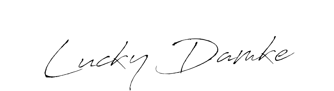 Antro_Vectra is a professional signature style that is perfect for those who want to add a touch of class to their signature. It is also a great choice for those who want to make their signature more unique. Get Lucky Damke name to fancy signature for free. Lucky Damke signature style 6 images and pictures png
