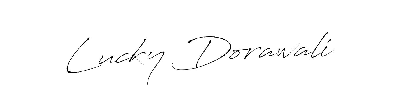 Create a beautiful signature design for name Lucky Dorawali. With this signature (Antro_Vectra) fonts, you can make a handwritten signature for free. Lucky Dorawali signature style 6 images and pictures png