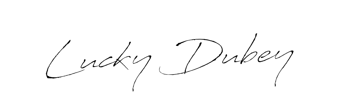 Use a signature maker to create a handwritten signature online. With this signature software, you can design (Antro_Vectra) your own signature for name Lucky Dubey. Lucky Dubey signature style 6 images and pictures png