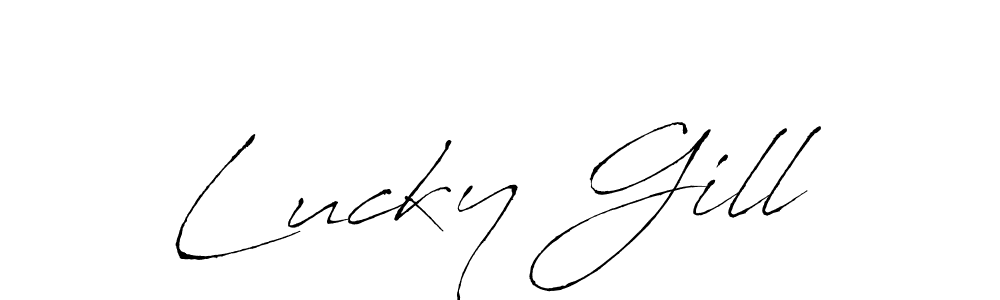 if you are searching for the best signature style for your name Lucky Gill. so please give up your signature search. here we have designed multiple signature styles  using Antro_Vectra. Lucky Gill signature style 6 images and pictures png