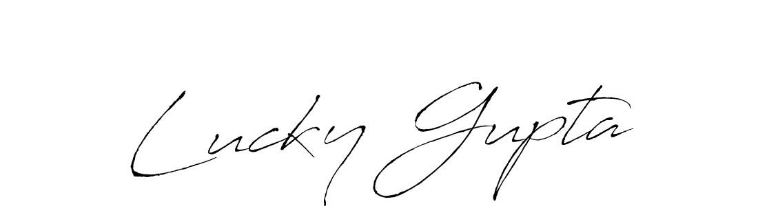 Design your own signature with our free online signature maker. With this signature software, you can create a handwritten (Antro_Vectra) signature for name Lucky Gupta. Lucky Gupta signature style 6 images and pictures png