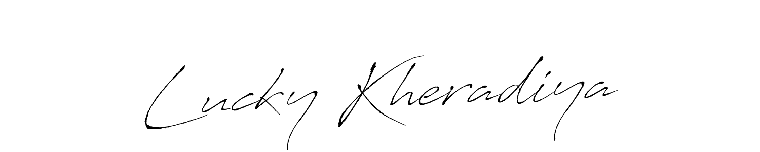 if you are searching for the best signature style for your name Lucky Kheradiya. so please give up your signature search. here we have designed multiple signature styles  using Antro_Vectra. Lucky Kheradiya signature style 6 images and pictures png