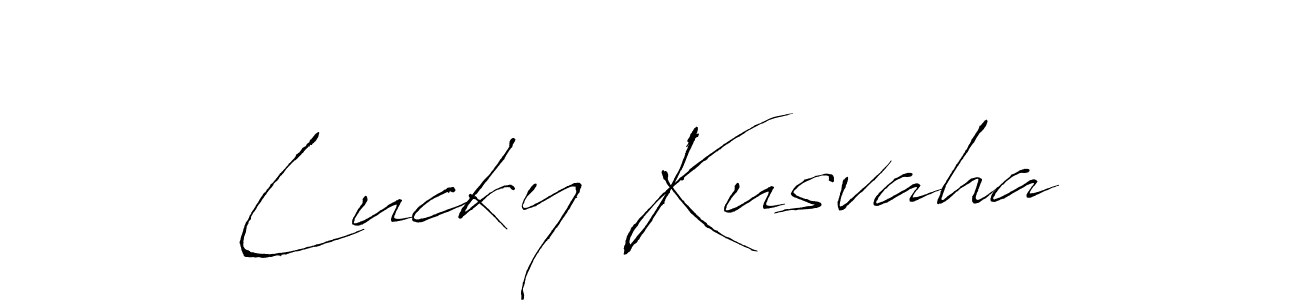 Lucky Kusvaha stylish signature style. Best Handwritten Sign (Antro_Vectra) for my name. Handwritten Signature Collection Ideas for my name Lucky Kusvaha. Lucky Kusvaha signature style 6 images and pictures png