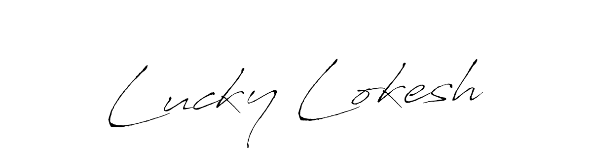 You should practise on your own different ways (Antro_Vectra) to write your name (Lucky Lokesh) in signature. don't let someone else do it for you. Lucky Lokesh signature style 6 images and pictures png