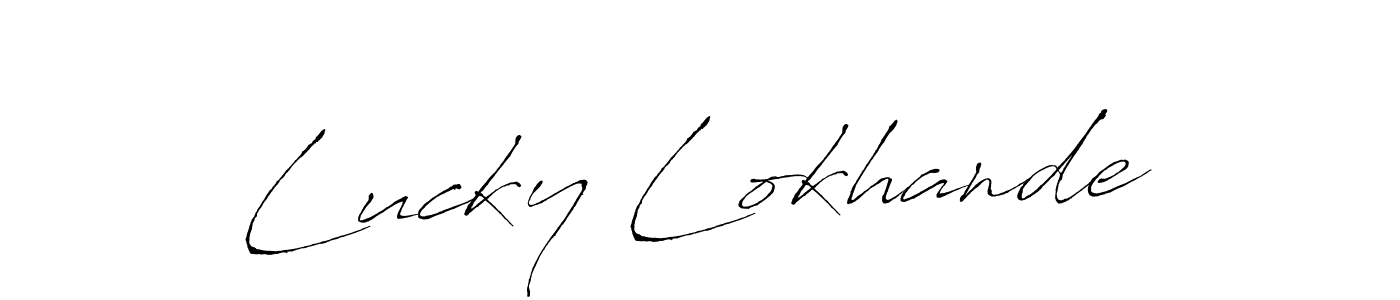 Also we have Lucky Lokhande name is the best signature style. Create professional handwritten signature collection using Antro_Vectra autograph style. Lucky Lokhande signature style 6 images and pictures png