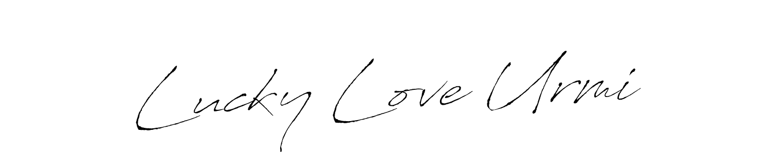 Antro_Vectra is a professional signature style that is perfect for those who want to add a touch of class to their signature. It is also a great choice for those who want to make their signature more unique. Get Lucky Love Urmi name to fancy signature for free. Lucky Love Urmi signature style 6 images and pictures png