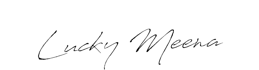 Lucky Meena stylish signature style. Best Handwritten Sign (Antro_Vectra) for my name. Handwritten Signature Collection Ideas for my name Lucky Meena. Lucky Meena signature style 6 images and pictures png