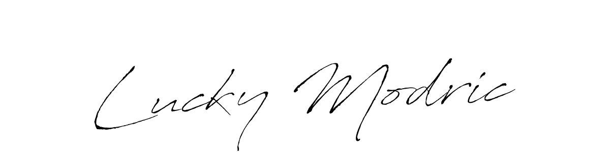 How to make Lucky Modric signature? Antro_Vectra is a professional autograph style. Create handwritten signature for Lucky Modric name. Lucky Modric signature style 6 images and pictures png