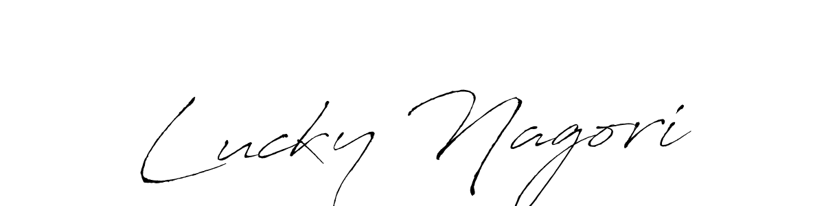 Here are the top 10 professional signature styles for the name Lucky Nagori. These are the best autograph styles you can use for your name. Lucky Nagori signature style 6 images and pictures png