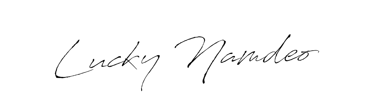 Also You can easily find your signature by using the search form. We will create Lucky Namdeo name handwritten signature images for you free of cost using Antro_Vectra sign style. Lucky Namdeo signature style 6 images and pictures png