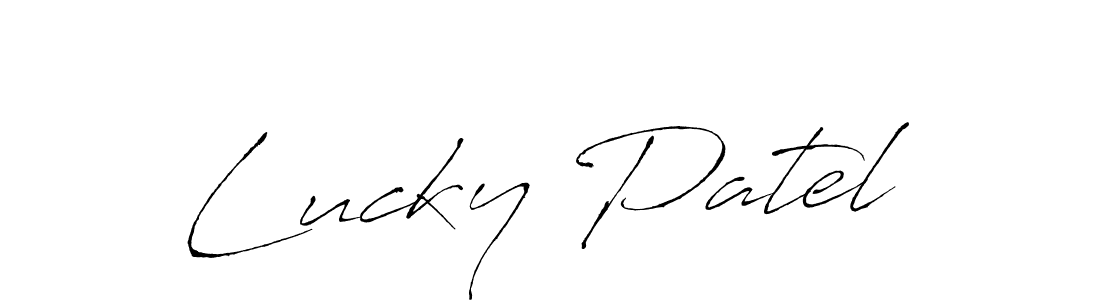 Use a signature maker to create a handwritten signature online. With this signature software, you can design (Antro_Vectra) your own signature for name Lucky Patel. Lucky Patel signature style 6 images and pictures png