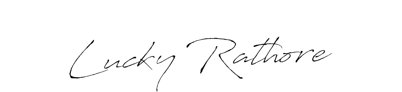 Make a beautiful signature design for name Lucky Rathore. With this signature (Antro_Vectra) style, you can create a handwritten signature for free. Lucky Rathore signature style 6 images and pictures png