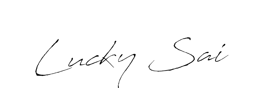 Lucky Sai stylish signature style. Best Handwritten Sign (Antro_Vectra) for my name. Handwritten Signature Collection Ideas for my name Lucky Sai. Lucky Sai signature style 6 images and pictures png