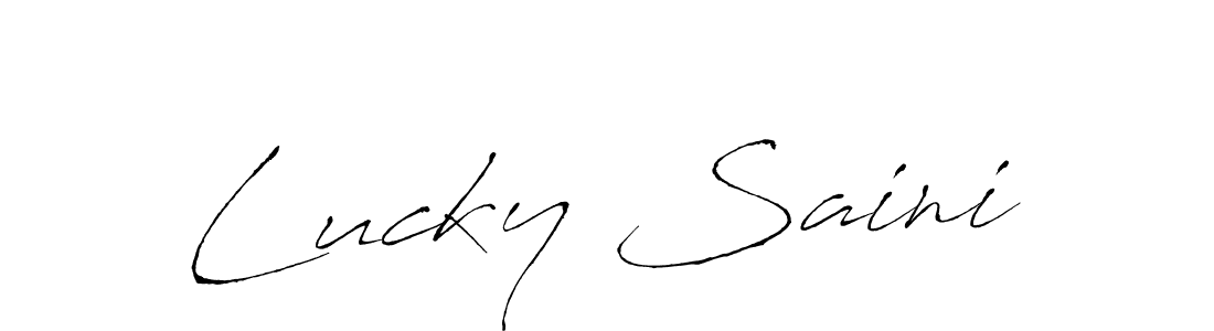 The best way (Antro_Vectra) to make a short signature is to pick only two or three words in your name. The name Lucky Saini include a total of six letters. For converting this name. Lucky Saini signature style 6 images and pictures png