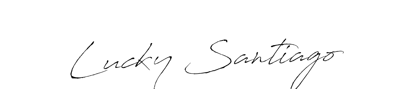 How to make Lucky Santiago signature? Antro_Vectra is a professional autograph style. Create handwritten signature for Lucky Santiago name. Lucky Santiago signature style 6 images and pictures png