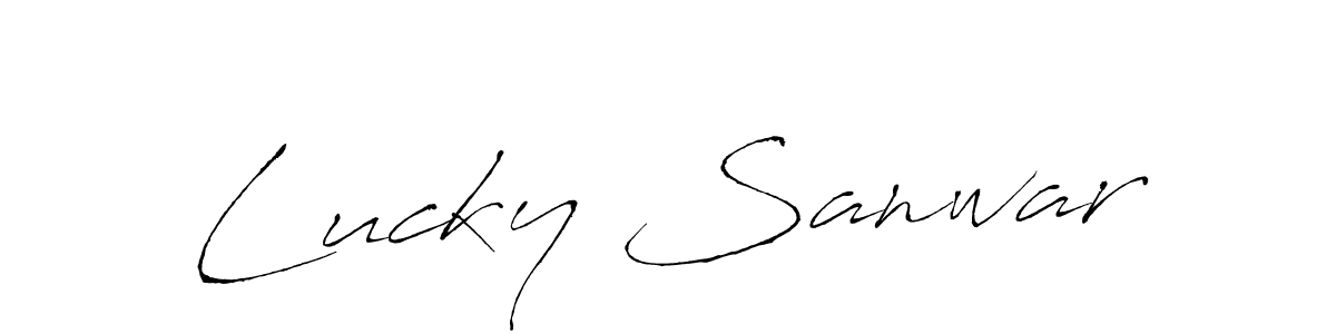 Also You can easily find your signature by using the search form. We will create Lucky Sanwar name handwritten signature images for you free of cost using Antro_Vectra sign style. Lucky Sanwar signature style 6 images and pictures png