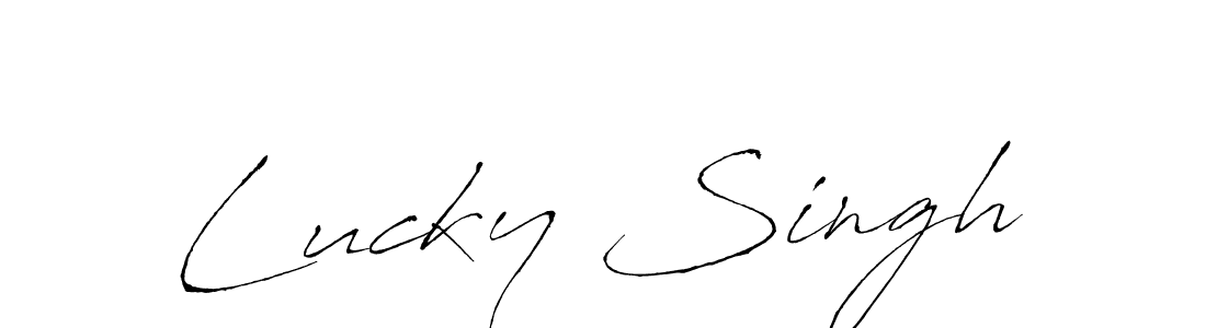 Create a beautiful signature design for name Lucky Singh. With this signature (Antro_Vectra) fonts, you can make a handwritten signature for free. Lucky Singh signature style 6 images and pictures png