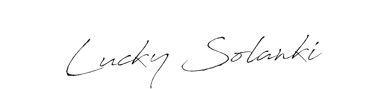 It looks lik you need a new signature style for name Lucky Solanki. Design unique handwritten (Antro_Vectra) signature with our free signature maker in just a few clicks. Lucky Solanki signature style 6 images and pictures png