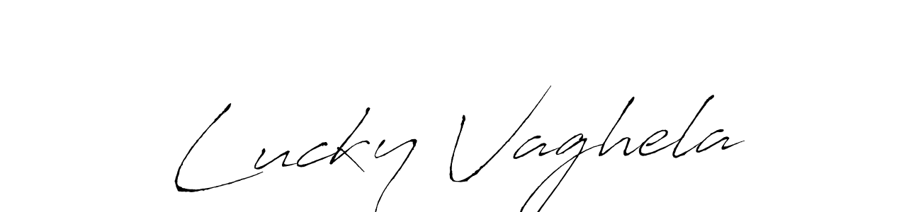 Create a beautiful signature design for name Lucky Vaghela. With this signature (Antro_Vectra) fonts, you can make a handwritten signature for free. Lucky Vaghela signature style 6 images and pictures png