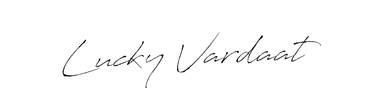 Lucky Vardaat stylish signature style. Best Handwritten Sign (Antro_Vectra) for my name. Handwritten Signature Collection Ideas for my name Lucky Vardaat. Lucky Vardaat signature style 6 images and pictures png