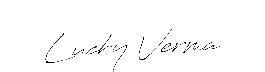 You should practise on your own different ways (Antro_Vectra) to write your name (Lucky Verma) in signature. don't let someone else do it for you. Lucky Verma signature style 6 images and pictures png