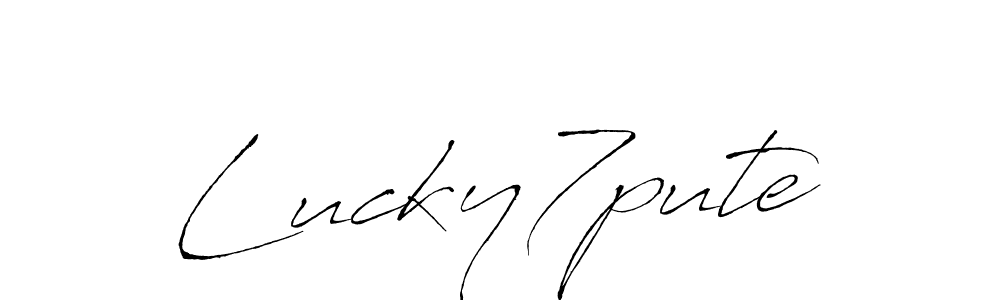 Create a beautiful signature design for name Lucky7pute. With this signature (Antro_Vectra) fonts, you can make a handwritten signature for free. Lucky7pute signature style 6 images and pictures png