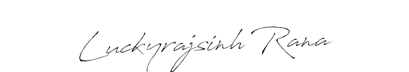 Create a beautiful signature design for name Luckyrajsinh Rana. With this signature (Antro_Vectra) fonts, you can make a handwritten signature for free. Luckyrajsinh Rana signature style 6 images and pictures png