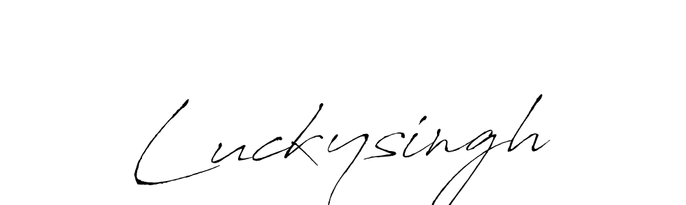 How to make Luckysingh name signature. Use Antro_Vectra style for creating short signs online. This is the latest handwritten sign. Luckysingh signature style 6 images and pictures png