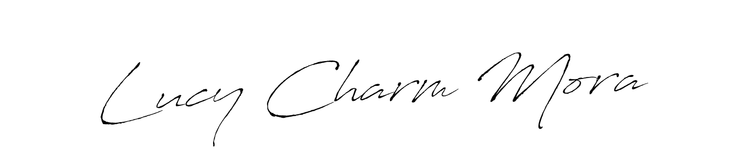 This is the best signature style for the Lucy Charm Mora name. Also you like these signature font (Antro_Vectra). Mix name signature. Lucy Charm Mora signature style 6 images and pictures png