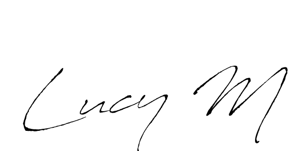 Antro_Vectra is a professional signature style that is perfect for those who want to add a touch of class to their signature. It is also a great choice for those who want to make their signature more unique. Get Lucy M name to fancy signature for free. Lucy M signature style 6 images and pictures png