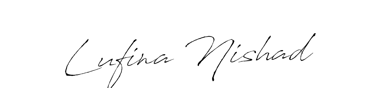 How to make Lufina Nishad name signature. Use Antro_Vectra style for creating short signs online. This is the latest handwritten sign. Lufina Nishad signature style 6 images and pictures png